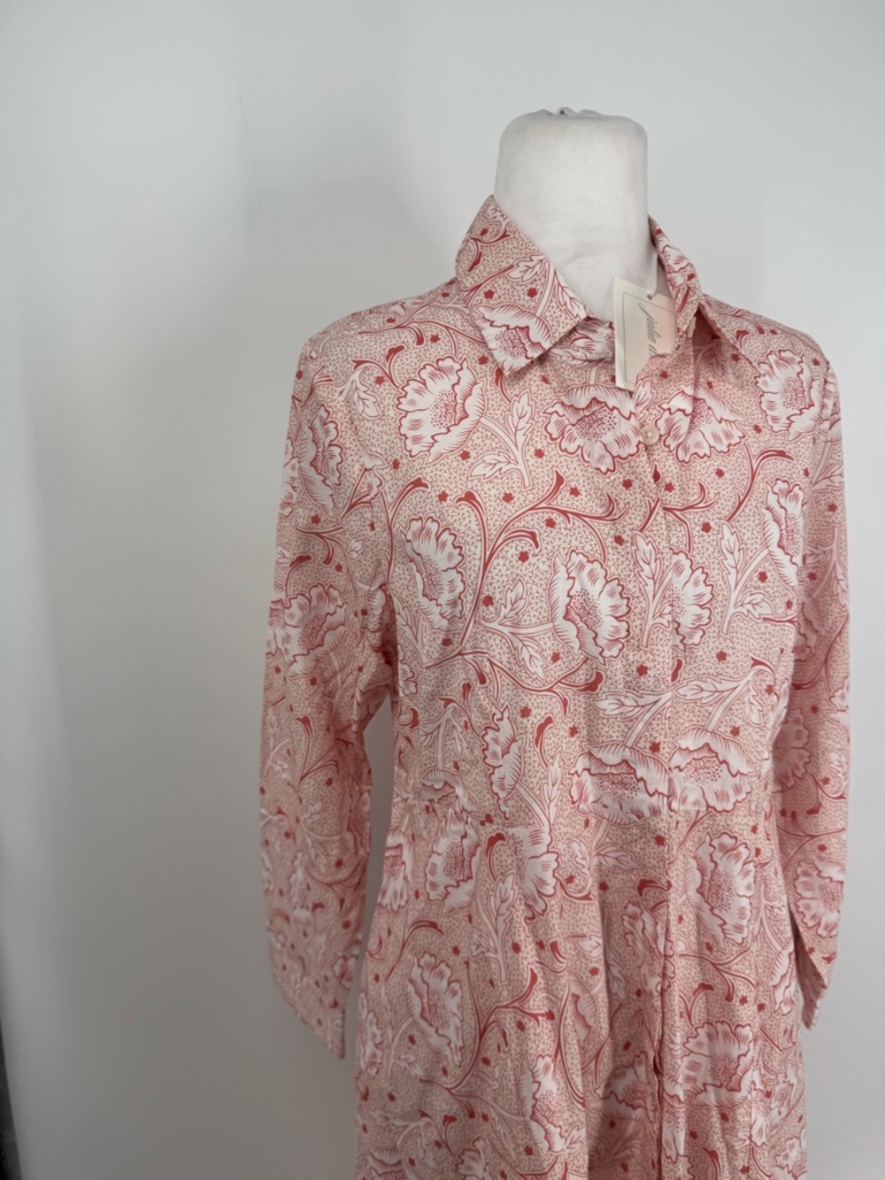 Women's Pink Paisley Midi Shirt Dress - Picture 2 of 10